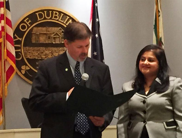 Cybervation received the National Entrepreneurship Week Proclamation from the City of Dublin at the Dublin City Council meeting Feb. 22. Cybervation was selected for founder’s Purba Majumder’s investment in the community as a businessperson and entrepreneur.